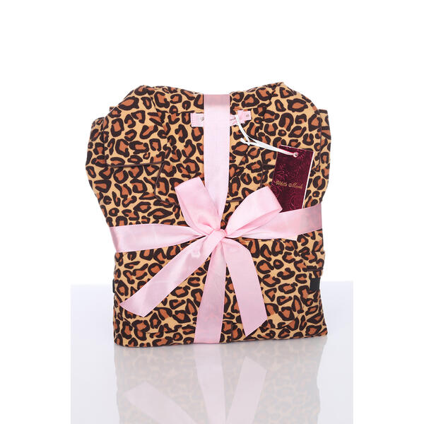 Plus Size White Mark 3pc. Brown Cheetah Pajama Set