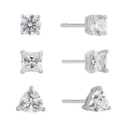 Sunstone 3pc. Sterling Silver Multi-Shape Stud Earring Set