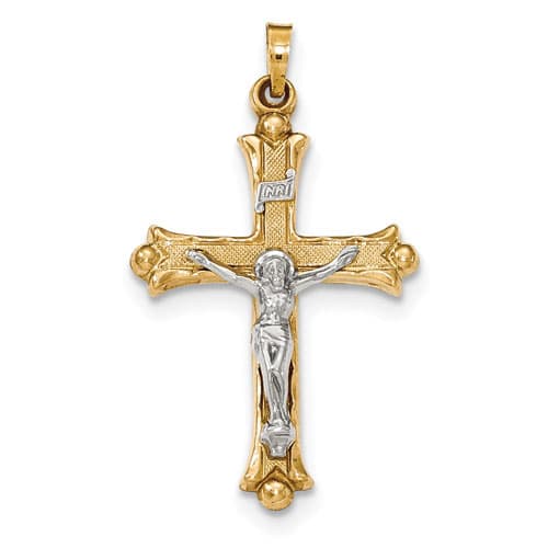 Gold Classics(tm) 14kt. Textured & Polished INRI Cross - image 