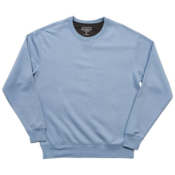Mens North Hudson Faux Suede Crew Neck V-Notch Sweatshirt - image 