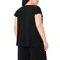 Plus Size MSK Flutter Sleeve V-Neck Rhinestone Trim Blouse - image 2