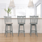 HH2 Home Savana Blue Wood Swivel Bar Height Stool - image 8