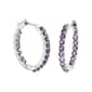 Gemstone Classics(tm) Pink Amethyst Inside-Out Hoop Earrings - image 1