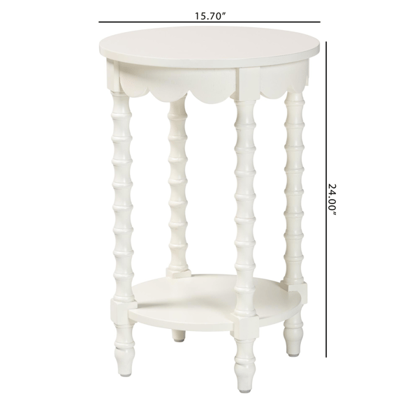 Baxton Studio Sally Round Nightstand with Bamboo Inspired Legs