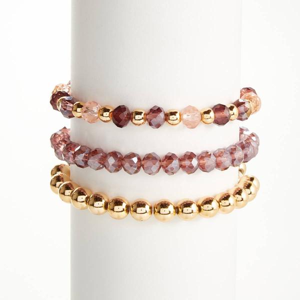 Ashley Cooper(tm) Berry Bead 3pc. Stretch Bracelet Set - image 