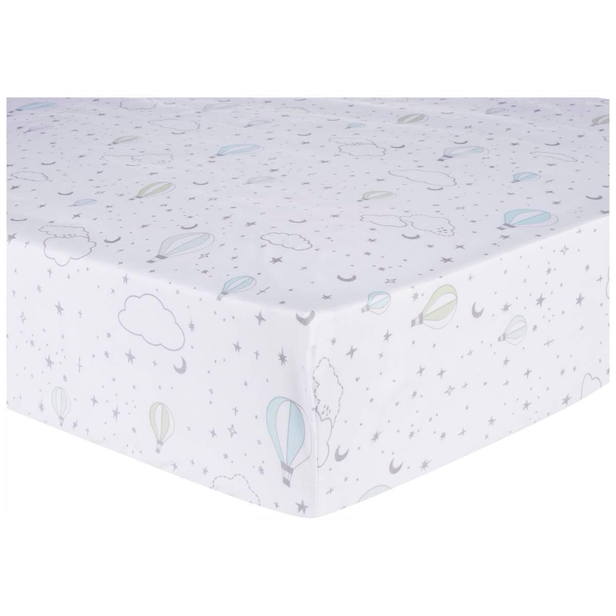Clair de Lune - Lenzuola stampate per lettino/culla, 2 pz, colore: grigio