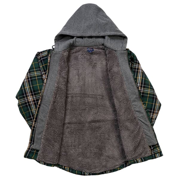 Mens Smith''s Sherpa Lined Flannel Shirt Jacket - Hunter