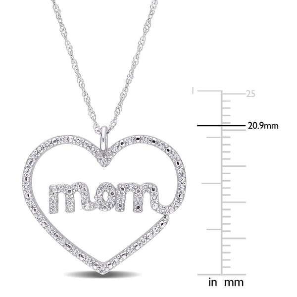 Sophia B 10kt. White Gold 1/5ct. Diamond Mom Heart Pendant