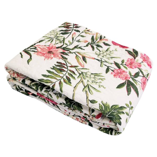 Greenland Home Fashions™ Floral & Stripe Reversible Quilted Throw