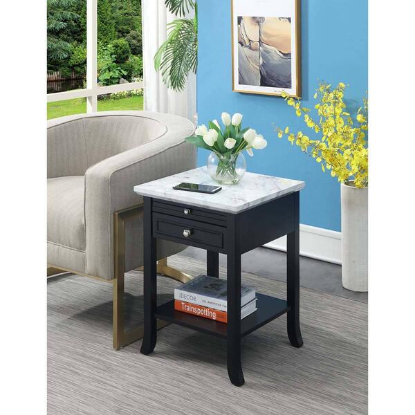Convenience Concepts American Heritage Marble End Table - Black - image 