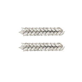 Roman Alice Looking Glass Silver-Tone Glass Marquis Hair Clips