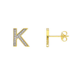 Accents Gold Diamond Accent K Initial Stud Earrings