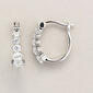Sterling Silver Cubic Zirconia Hoop Earrings - image 1