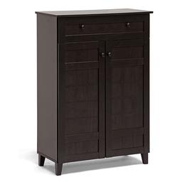Baxton Studio Glidden Wood Modern Tall Shoe Cabinet