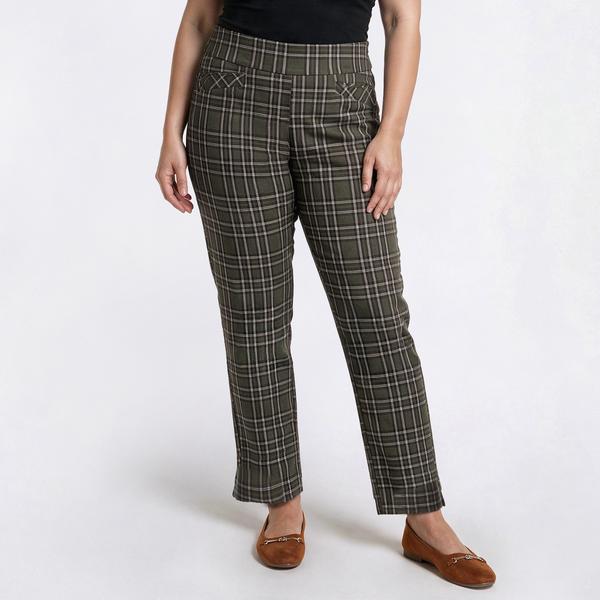 Plus Size Preswick & Moore(R) Plaid Ankle Pants - Duffel/Black