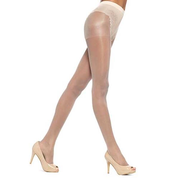 Womens HUE(R) Toeless Sheer &amp; Lace Control Top Hosiery - image 