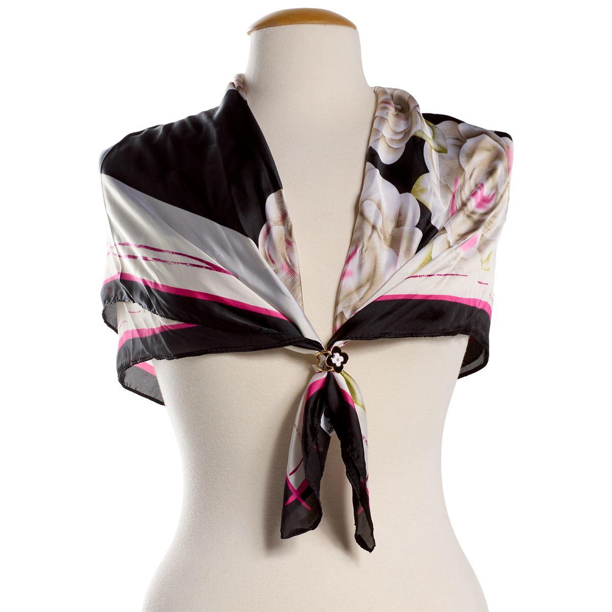 Womens Jessica McClintock Floral Square Scarf