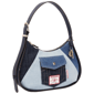 True Religion Color Block Denim Zip Top Hobo - image 2