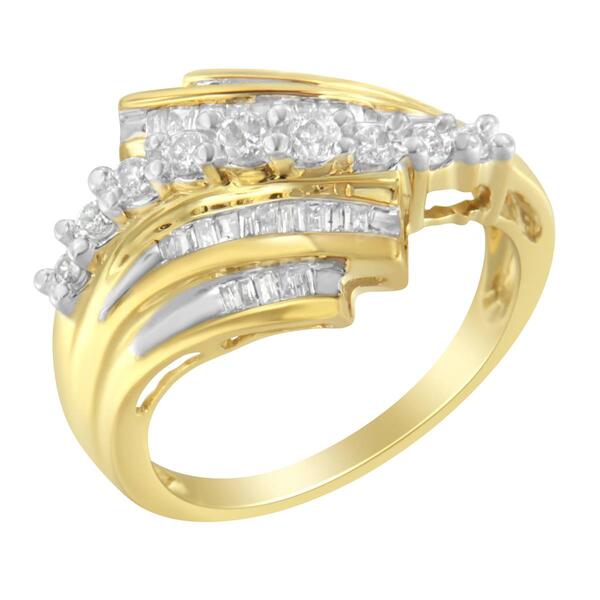 Loveblooms&#8482; Round & Baguette Diamond Cut Ring