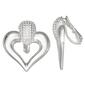 Napier Silver Tone 1.14 Beaded Heart Drop Clip On Earrings - image 1