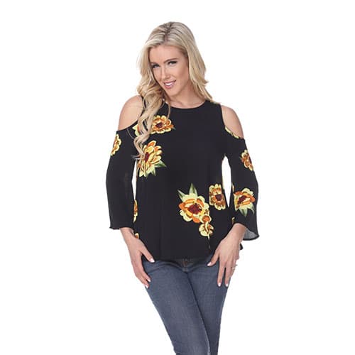 Womens White Mark Lorain Cold Shoulder Top - image 