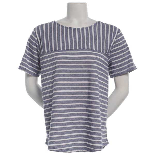 Womens Hasting & Smith Short Sleeve Textured Stripe Tee - image 