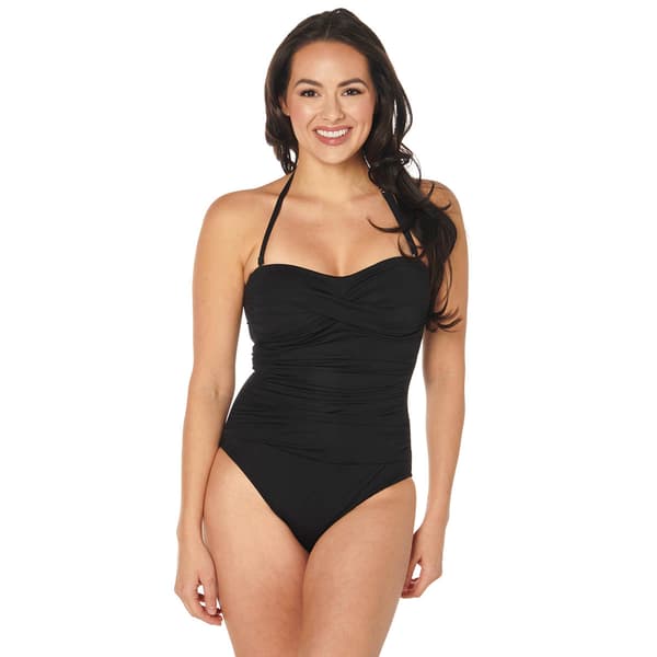 Womens Jones New York Twist Front One Piece Swimsuit - image 