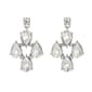 Roman Silver-Tone Pear CZ Door Knocker Earrings - image 1
