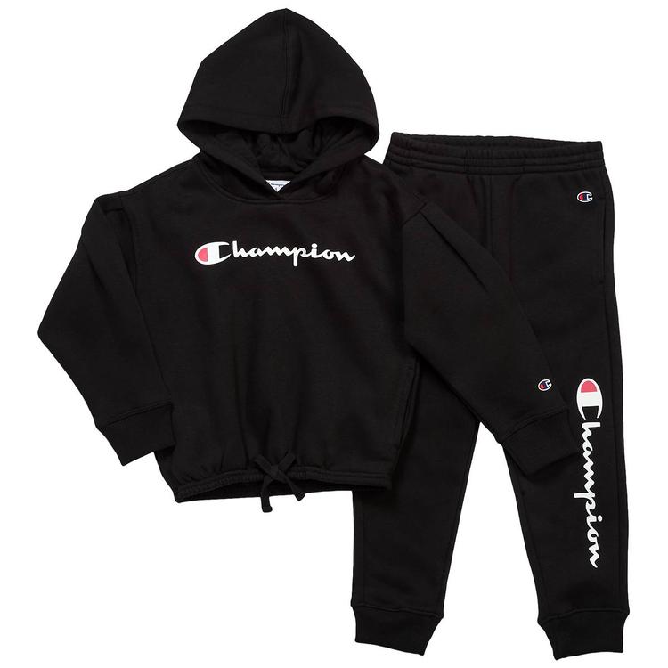 Girls (4-6x) Champion(R) Logo Pull Over Hoodie & Joggers Set