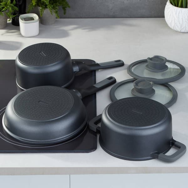 BergHOFF Stone+ 5pc. Nonstick Ceramic Cookware Set w/ Glass Lid