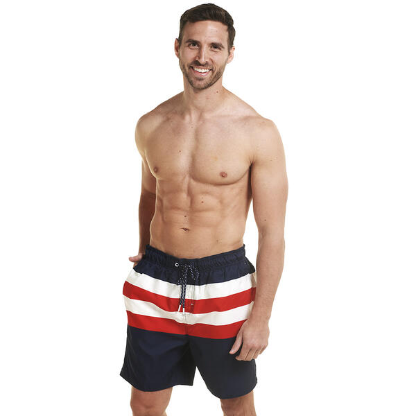 Mens Hawaiian Authentics Bold Stripe Islander Swim Trunks - image 