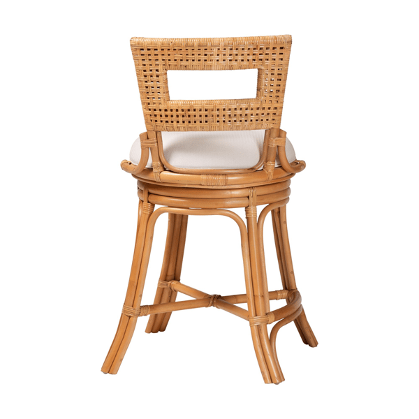 bali & pari Amina Handwoven Natural Rattan Counter Stool