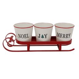 Northlight Seasonal 18.75in. Sleigh Buckets Table Centerpiece