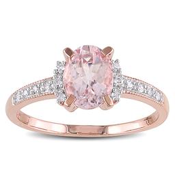 Gemstone Classics(tm) Silver w/ Diamond & Morganite Rings