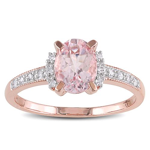 Gemstone Classics(tm) Silver w/ Diamond & Morganite Rings
