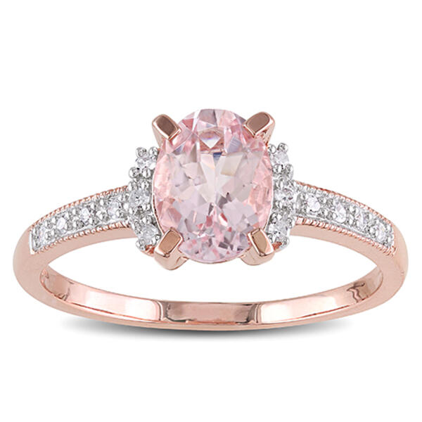 Gemstone Classics&#40;tm&#41; Silver w/ Diamond & Morganite Rings - image 