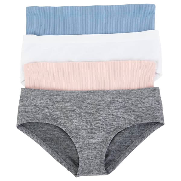 Girls &#40;7-14&#41; Rene Rofe Elizabeth 4pk. Rib Hipsters - Pink/Grey - image 