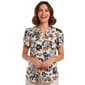 Womens Anne Klein Tulip Sleeve Split Neck Blurred Abstract Blouse - image 1