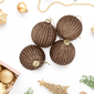 Northlight 4ct. Champagne Glittered Glass Christmas Ornaments - image 2
