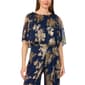Petite MSK Cold Shoulder Blouson Tie Waist Foil Leaf Jumpsuit - image 4