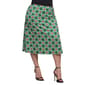 Plus Size 24/7 Comfort Apparel Green Geo Knee Length Skirt - image 3