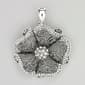 Wearable Art Silver-Tone Filigree Crystal Flower Pendant - image 1