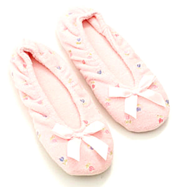 Womens Isotoner Embroidered Terry Ballet Slippers - image 