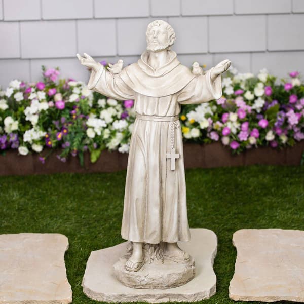 Northlight Seasonal St. Francis of Assisi w/ Birds Garden Statue