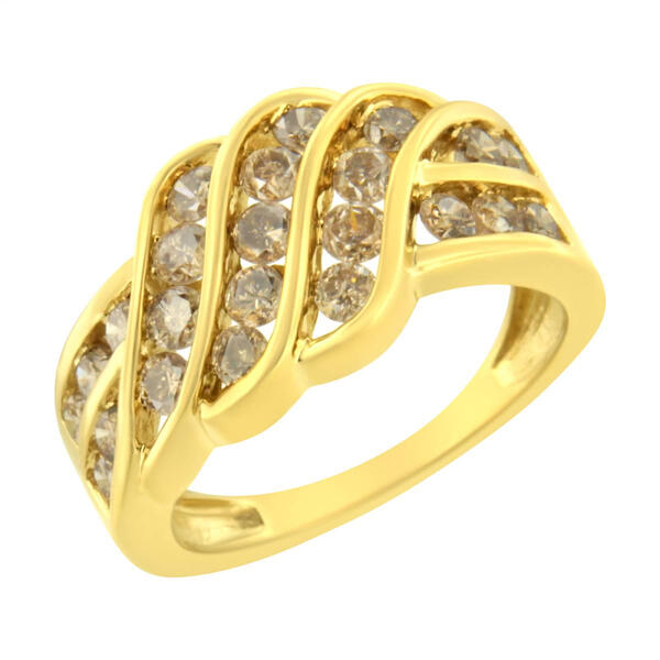 Diamond Classics&#40;tm&#41; Sterling Silver Diamond Cross-Over Wedding Band - image 