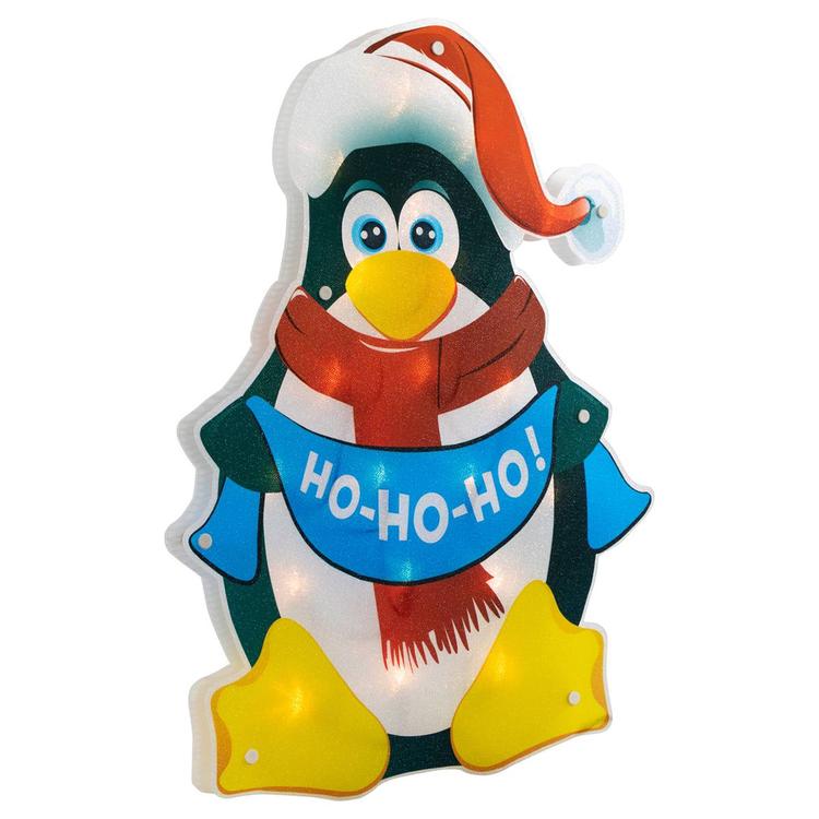 Northlight Seasonal Lighted Penguin Christmas Window Décor
