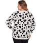 Plus Size Emaline Dusted Petals Long Sleeve Heart Sweater - image 2