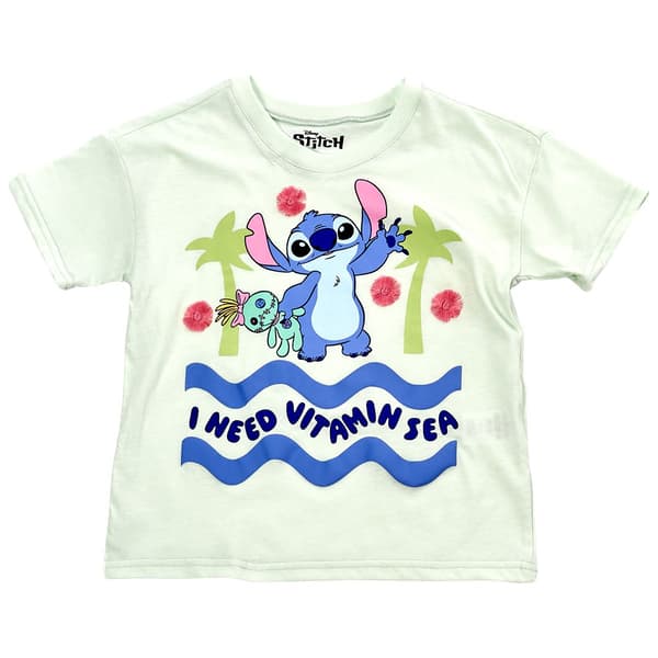 Girls (7-12) Disney Lilo & Stitch I Need Vitamin Sea Graphic Tee - image 