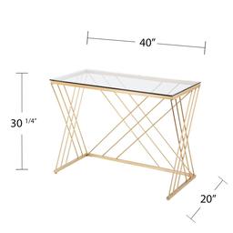 Southern Enterprises Dezby Modern Glass-Top Desk