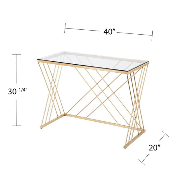 Southern Enterprises Dezby Modern Glass-Top Desk